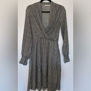 Vero Moda Black and White Plaid Long Sleeve Dress